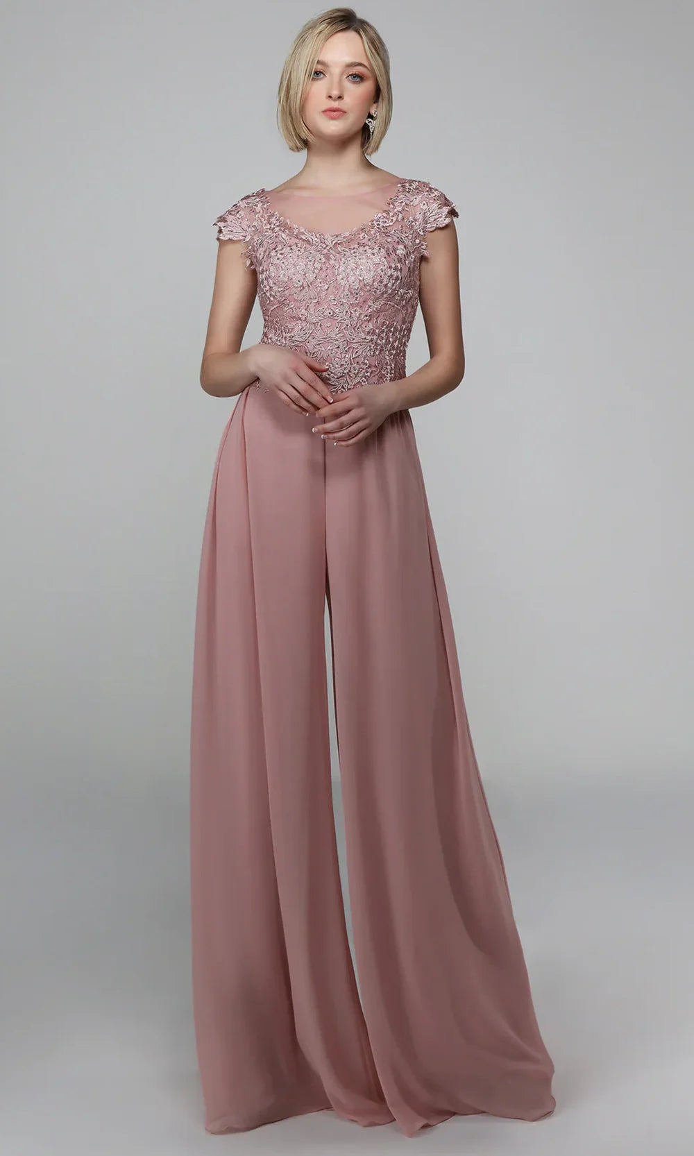Alyce Paris 27488 - Cap Sleeve Wide-Leg Evening Jumpsuit Formal Pantsuits