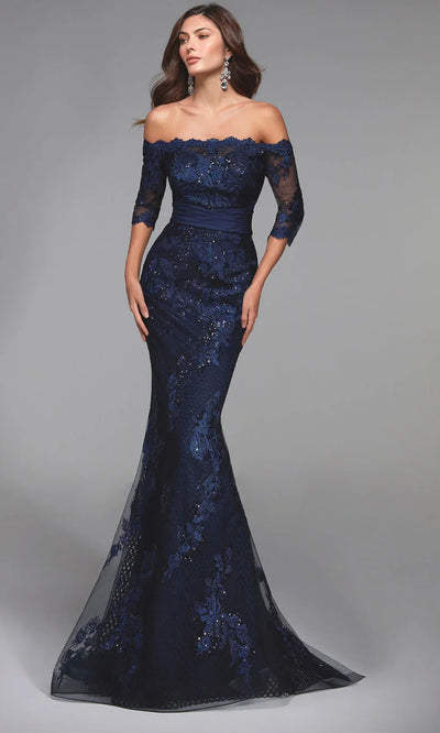 Alyce Paris 27495 - Sheer Sleeve Beaded Lace Formal Gown Prom Dresses