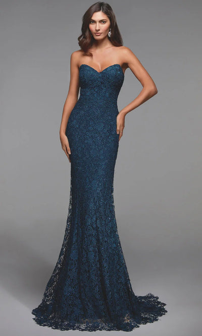 Alyce Paris 27496 - Sweetheart Lace Gown with Detachable Sleeve Formal Gowns