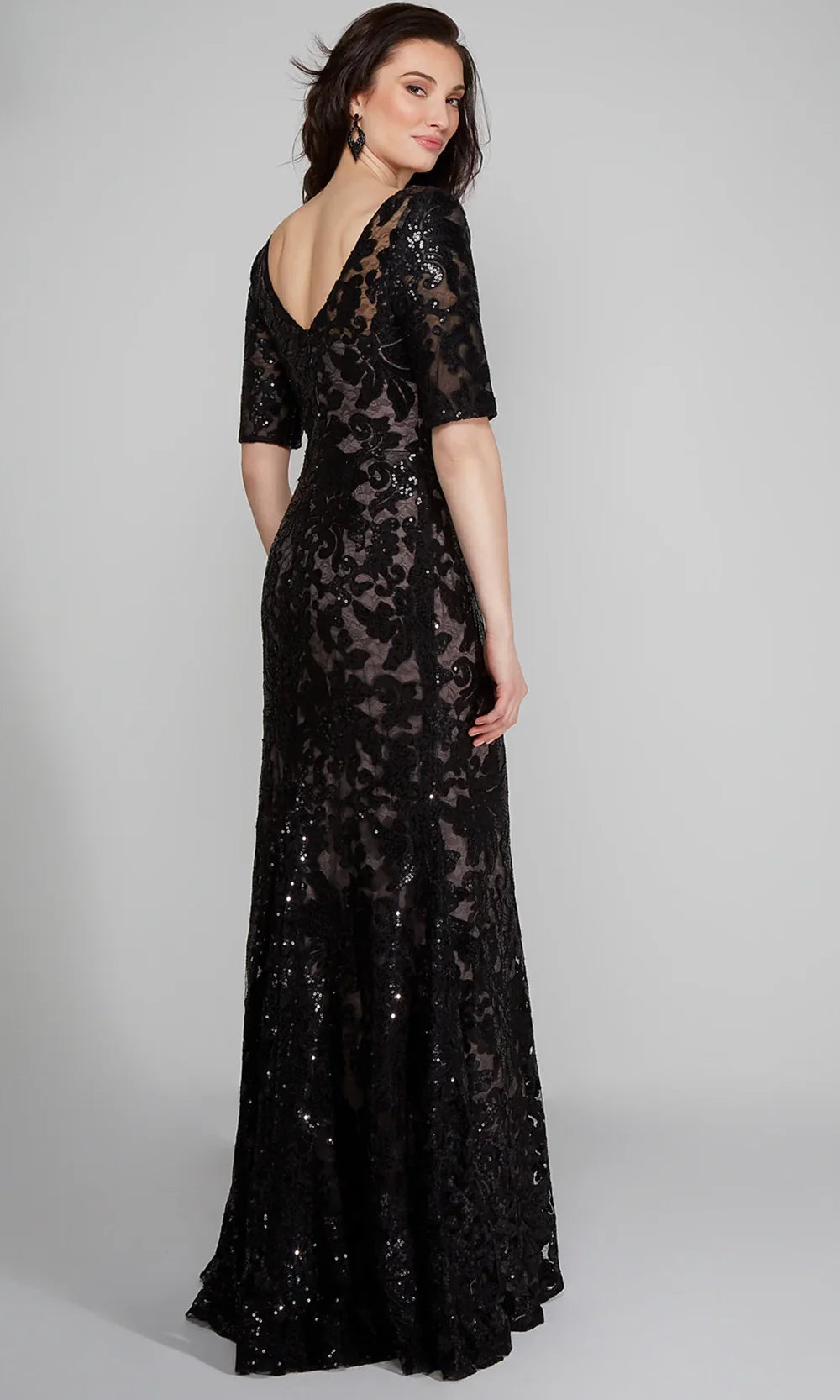 Alyce Paris 27497 - Short Sleeve Patterned Sequin Formal Gown Mother of the Bride Dresses