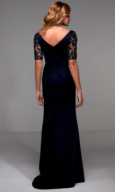 Alyce Paris 27498 - Beaded Sleeve Ruched Formal Gown Mother of the Bride Dresses