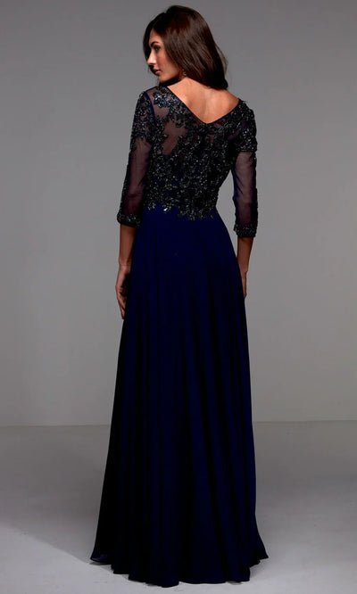 Alyce Paris 27502 - Sheer Sleeves Beaded Chiffon Dress Mother of the Bride Dresses