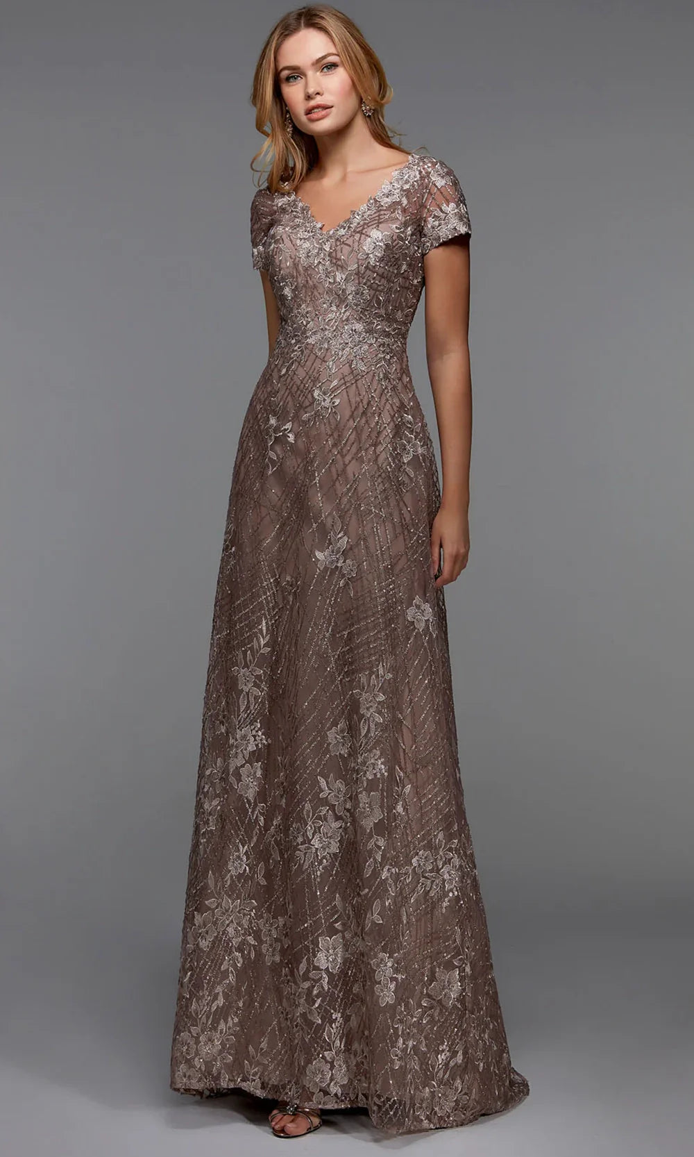 Alyce Paris 27525 - Sequin Lace V-Neck Formal Dress Formal Gowns