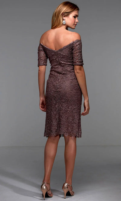 Alyce Paris 27535 - Short Sleeve Lace Embellished Dress Cocktail Dresses