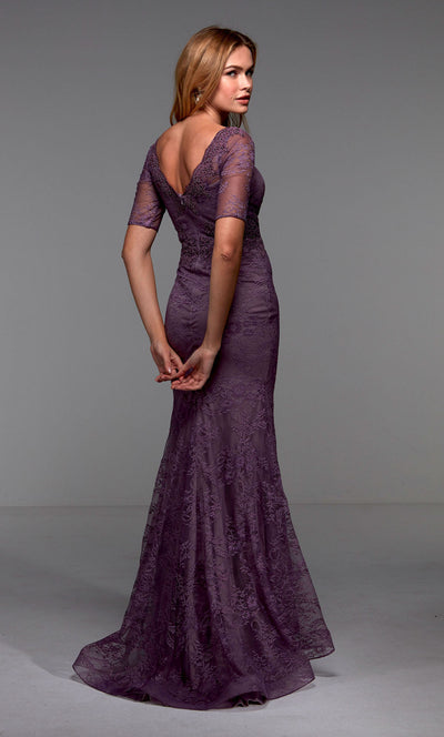 Alyce Paris 27536 - Short Sleeve Fitted Lace Evening Dress Formal Gowns