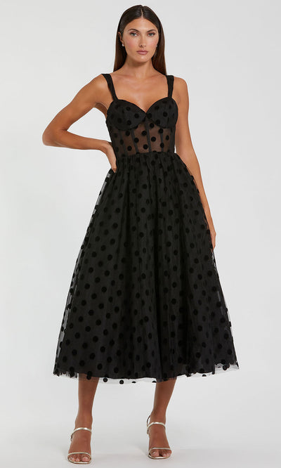 Ieena Duggal 27539 - Sheer Bodice Polka Dot A-Line Gown Homecoming Dresses