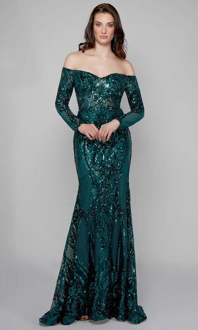 Alyce Paris 27544 - Long Sleeve Sequin Evening Gown Formal Gowns