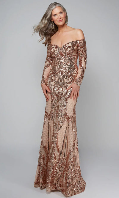 Alyce Paris 27544 - Long Sleeve Sequin Evening Gown Formal Gowns