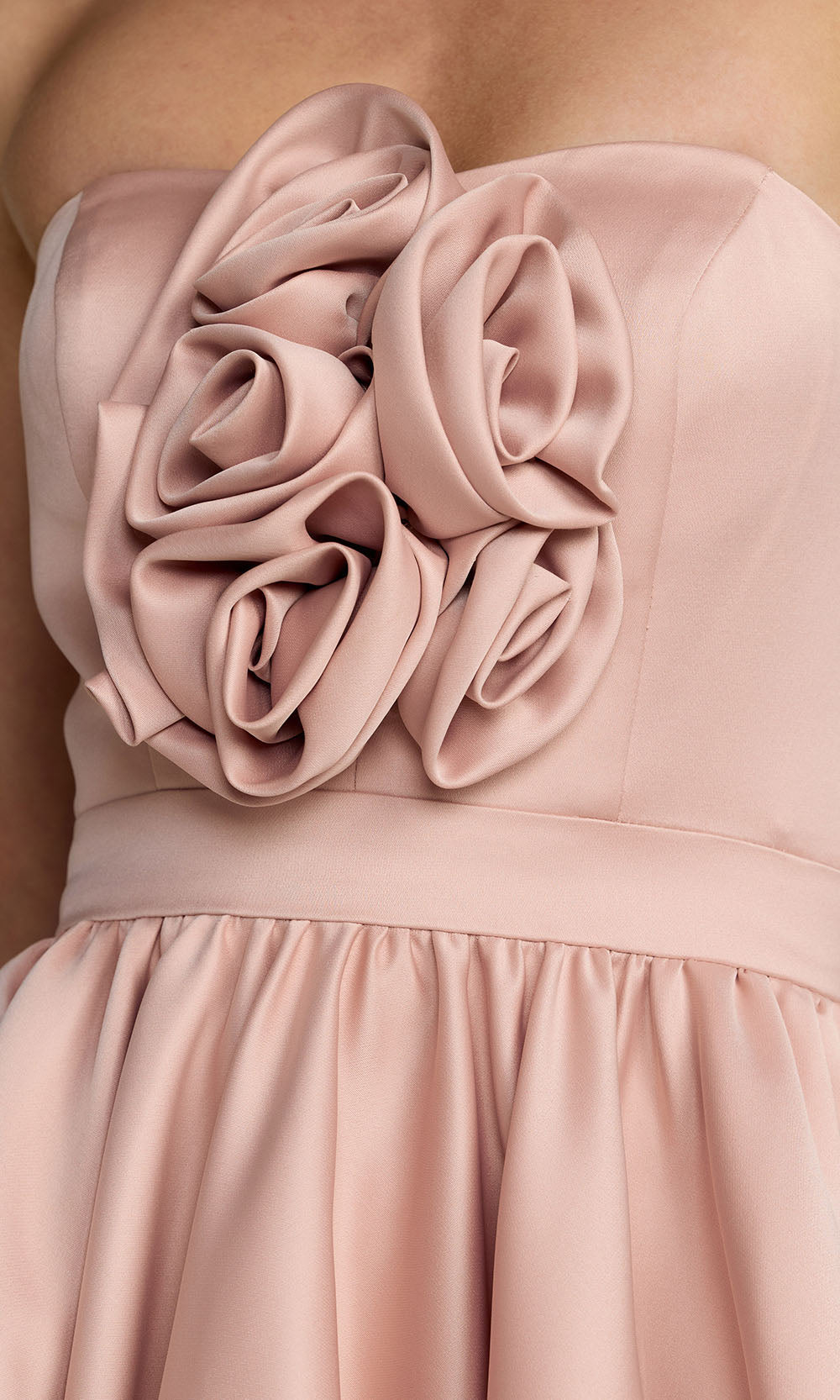 Mac Duggal 27554 - Strapless High-Low Rosette Gown Prom Dresses in Pink