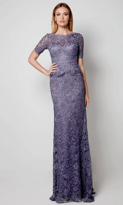 Alyce Paris 27555 - Peplum Waist Lace Bodice Evening Dress Mother of the Bride Dresses