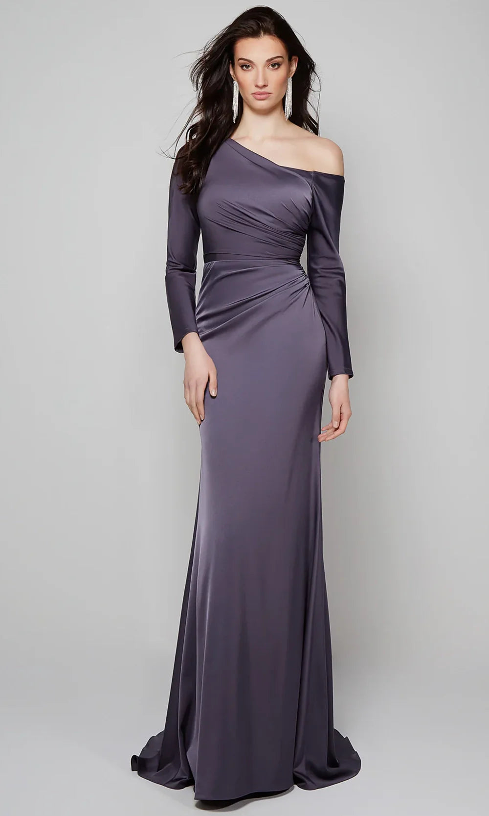 Alyce Paris 27557 - Asymmetrical Long Sleeve Formal Gown Mother of the Bride Dresses