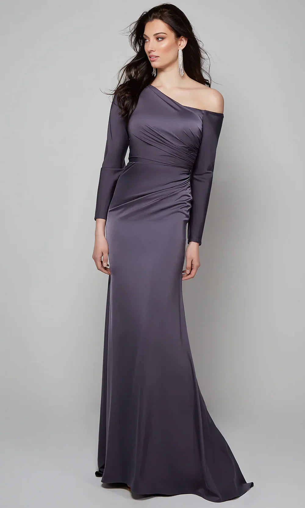 Alyce Paris 27557 - Asymmetrical Long Sleeve Formal Gown Mother of the Bride Dresses