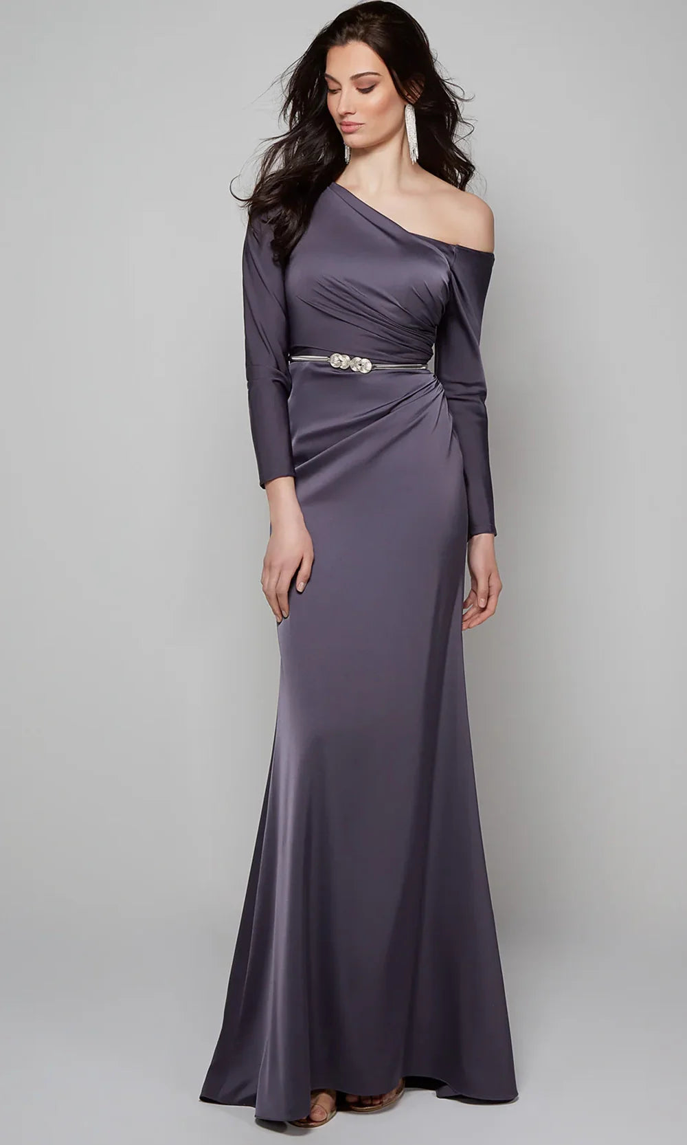 Alyce Paris 27557 - Asymmetrical Long Sleeve Formal Gown Mother of the Bride Dresses