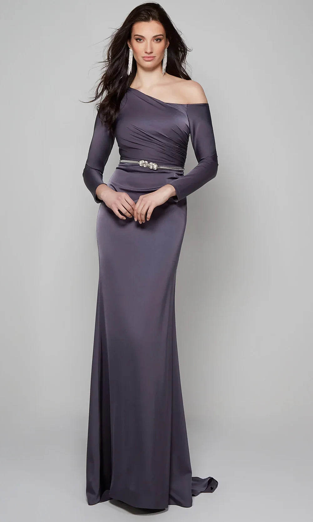 Alyce Paris 27557 - Asymmetrical Long Sleeve Formal Gown Mother of the Bride Dresses