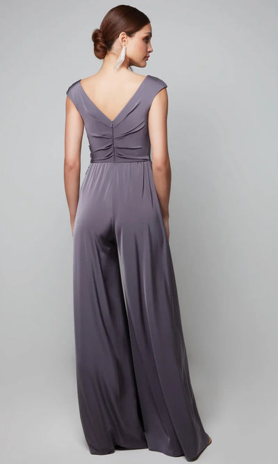 Alyce Paris 27559 - Cap Sleeve V-Back Formal Jumpsuit Formal Pantsuits