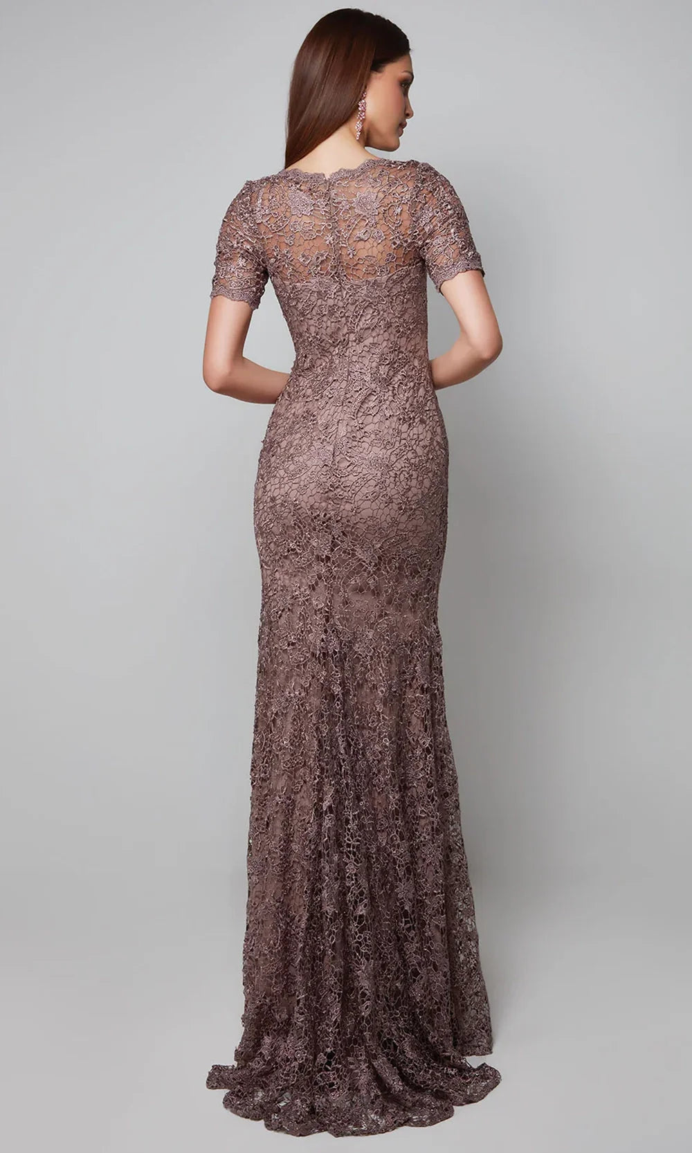 Alyce Paris 27561 - Floral Lace Classic V-Neck Long Dress Formal Gowns