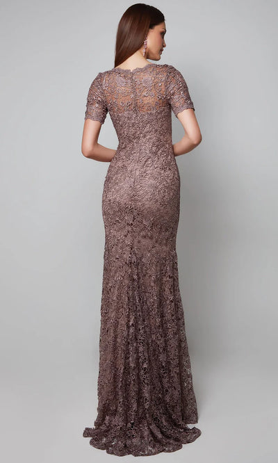 Alyce Paris 27561 - Floral Lace Classic V-Neck Long Dress Formal Gowns