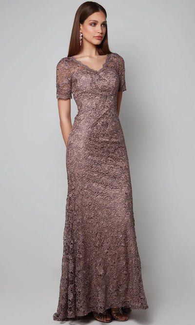 Alyce Paris 27561 - Floral Lace Classic V-Neck Long Dress Formal Gowns