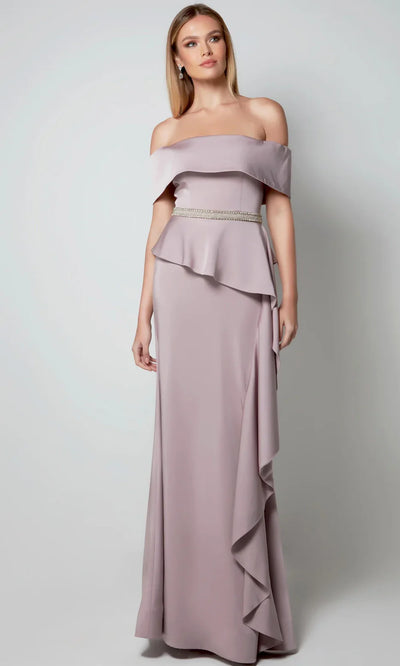 Alyce Paris 27563 - Straight Neck Asymmetrical Peplum Gown Mother of the Bride Dresses