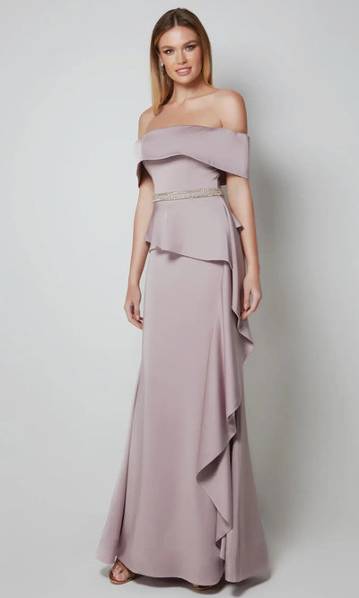 Alyce Paris 27563 - Straight Neck Asymmetrical Peplum Gown Mother of the Bride Dresses