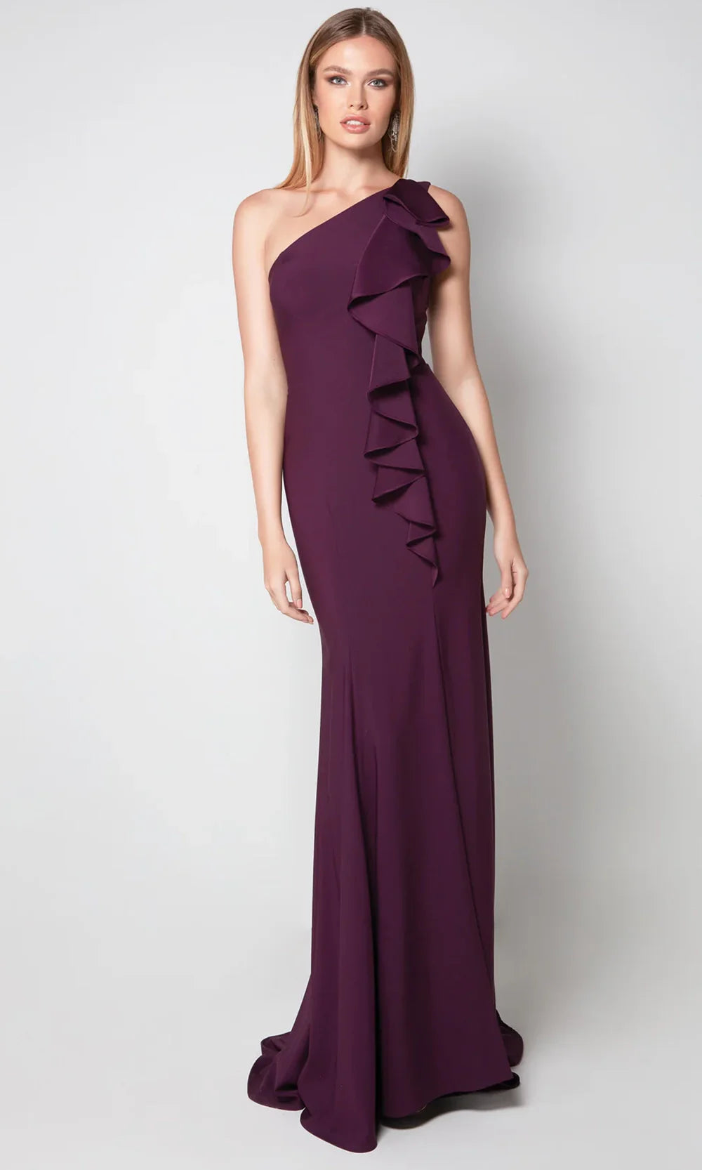 Alyce Paris 27575 - One Shoulder Ruffle Sheath Dress Formal Gowns
