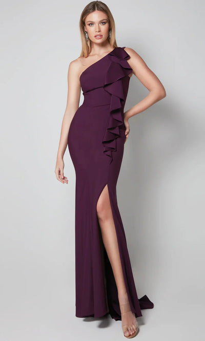 Alyce Paris 27575 - Asymmetric Crepe Formal Dress with Ruffle Formal Gowns