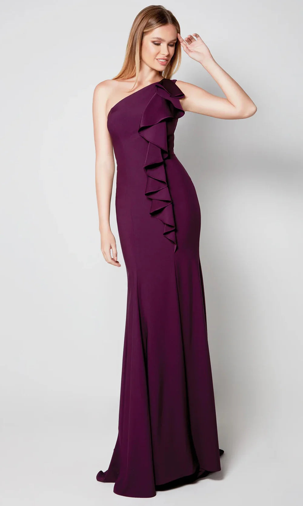 Alyce Paris 27575 - Asymmetric Crepe Formal Dress with Ruffle Formal Gowns