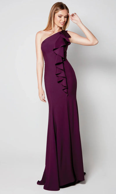 Alyce Paris 27575 - Asymmetric Crepe Formal Dress with Ruffle Formal Gowns