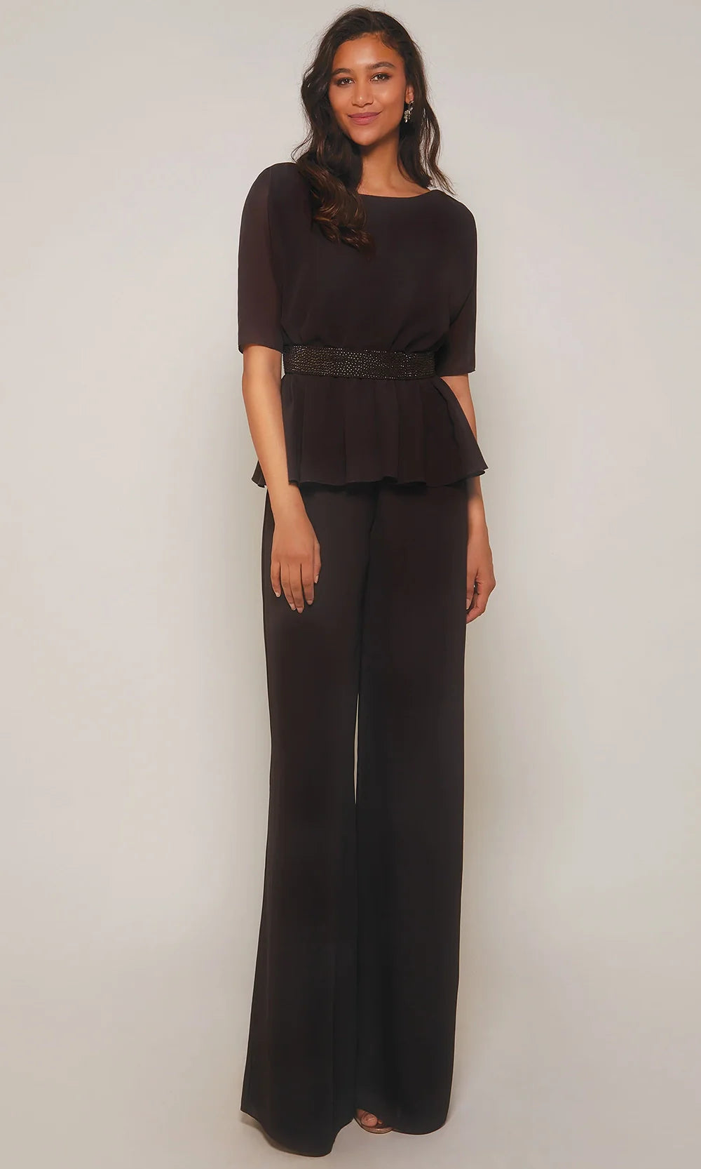 Alyce Paris 27576 - Chiffon Scoop Neck Jumpsuit Evening Dresses