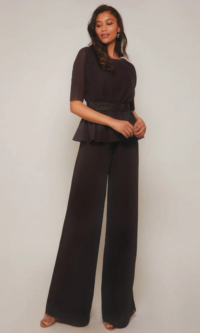 Alyce Paris 27576 - Chiffon Scoop Neck Jumpsuit Evening Dresses