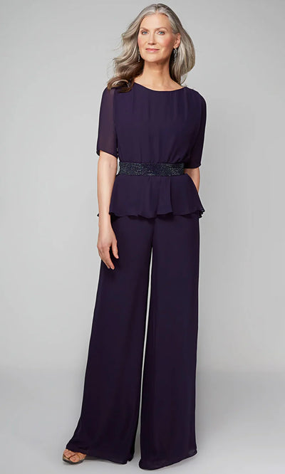 Alyce Paris 27576 - Chiffon Scoop Neck Jumpsuit Evening Dresses