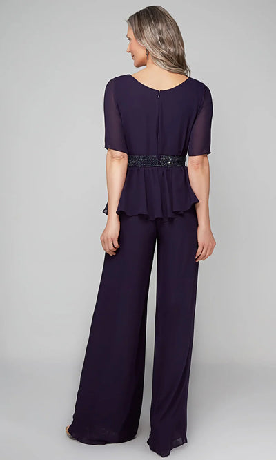 Alyce Paris 27576 - Chiffon Scoop Neck Jumpsuit Evening Dresses