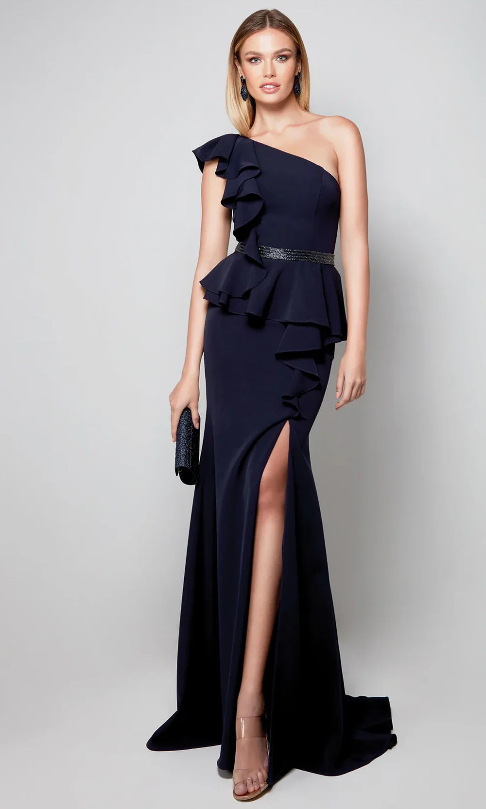 Alyce Paris 27577 - Beaded Waist Asymmetrical Formal Gown Evening Dresses