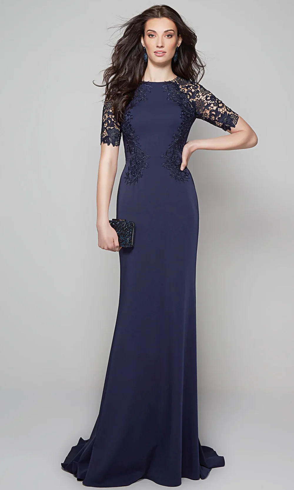Alyce Paris 27585 - Embroidered Lace Jewel Neck Dress Mother of the Bride Dresses