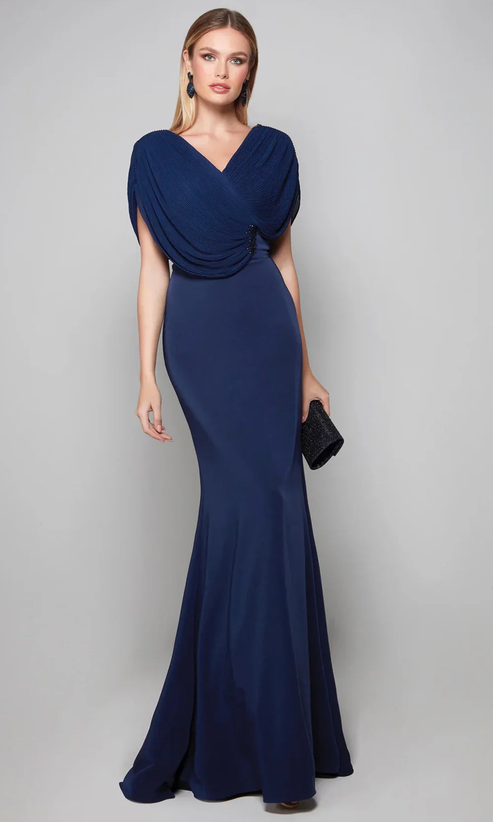 Alyce Paris 27591 - V-Neckline Draped Formal Dress Mother of the Bride Dresses