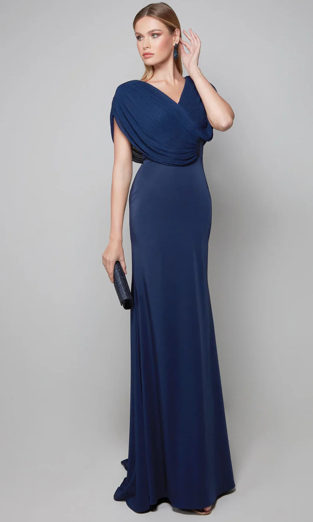 Alyce Paris 27591 - V-Neckline Draped Formal Dress Mother of the Bride Dresses