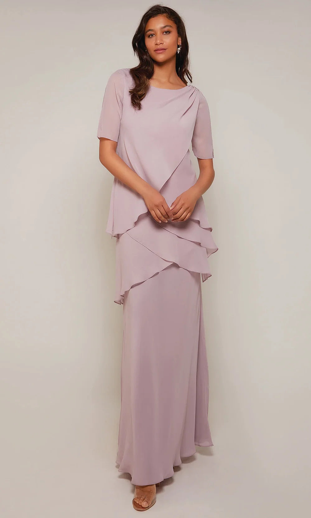 Alyce Paris 27593 - Tiered Chiffon Scoop Neck Gown Mother of the Bride Dresses