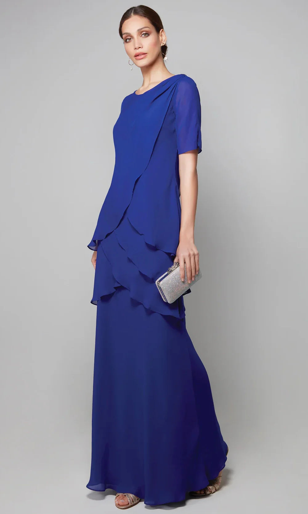 Alyce Paris 27593 - Tiered Chiffon Scoop Neck Gown Mother of the Bride Dresses