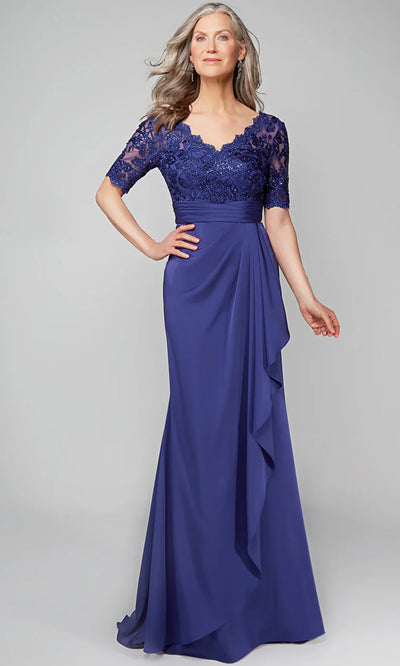 Alyce Paris 27595 - Draped Skirt Lace Short Sleeve Dress Mother of the Bride Dresses