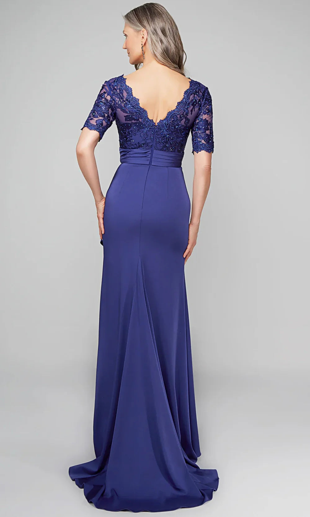 Alyce Paris 27595 - Draped Skirt Lace Short Sleeve Dress Mother of the Bride Dresses