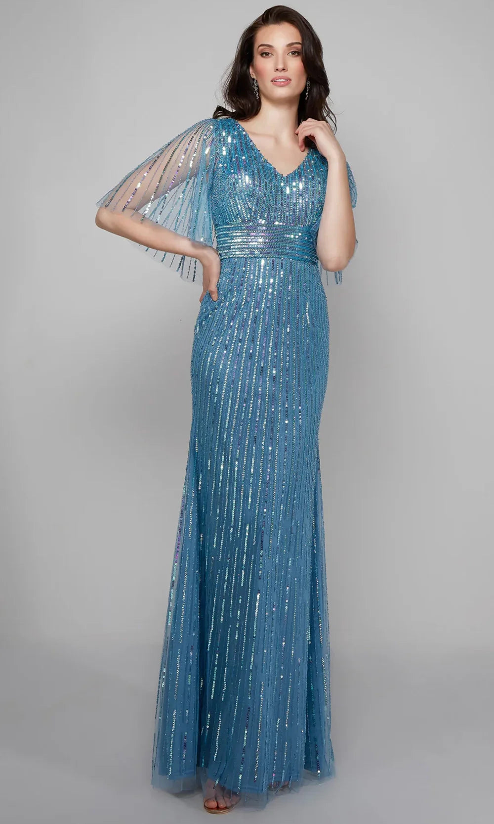 Alyce Paris 27599 - V-Neck Sheath Dress with Sparkling Detail Formal Gowns