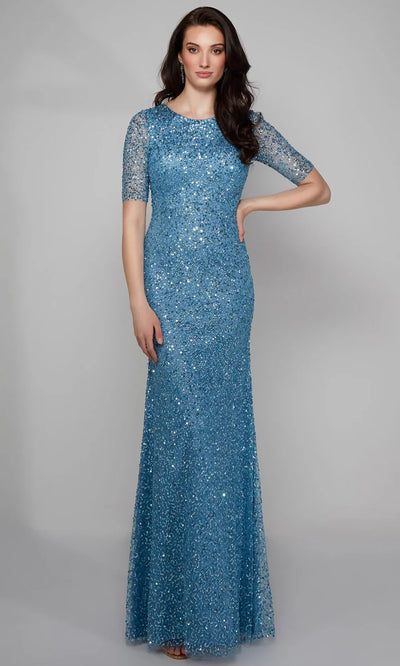 Alyce Paris 27600 - Sequin Tulle Short Sleeve Dress Formal Gowns