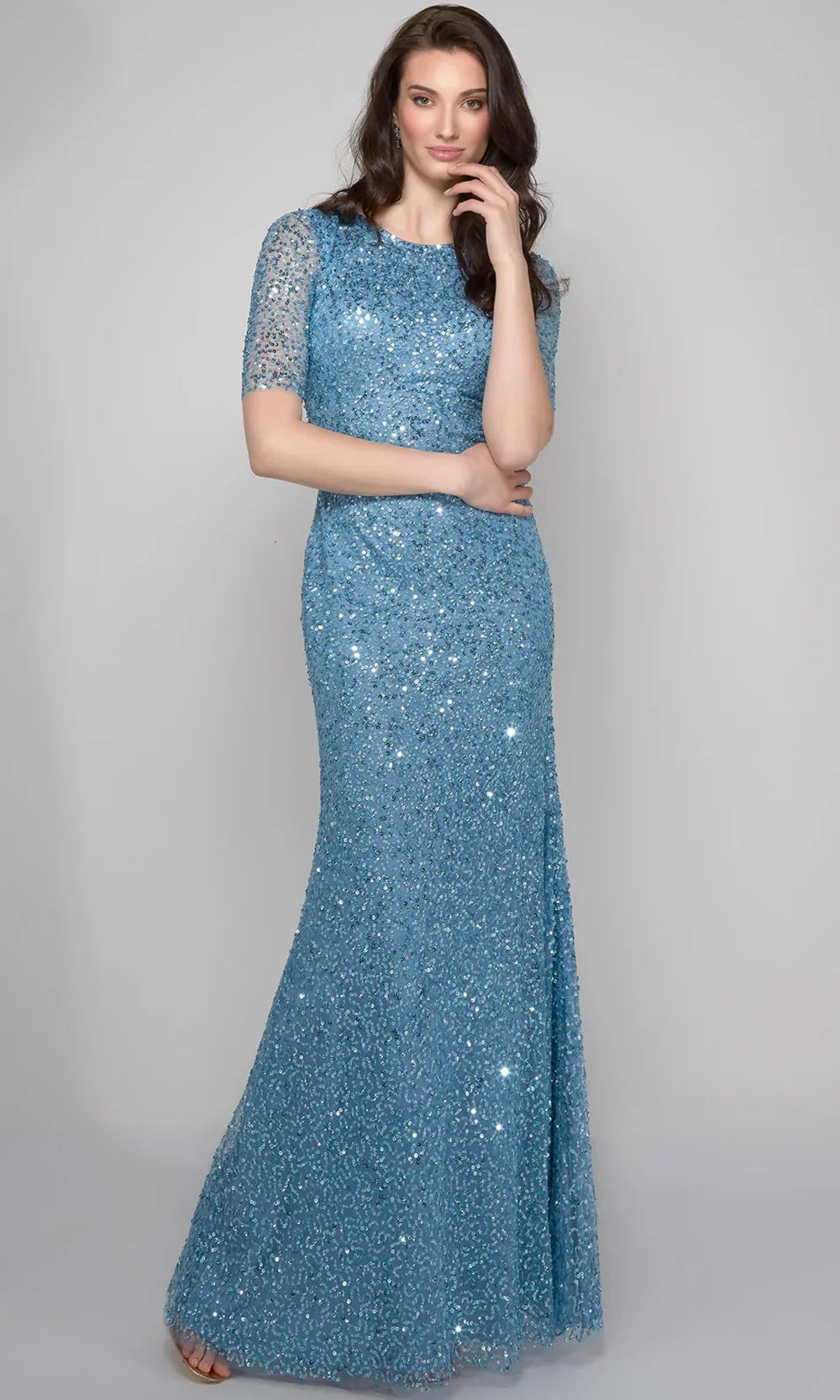 Alyce Paris 27600 - Sequin Tulle Short Sleeve Dress Formal Gowns