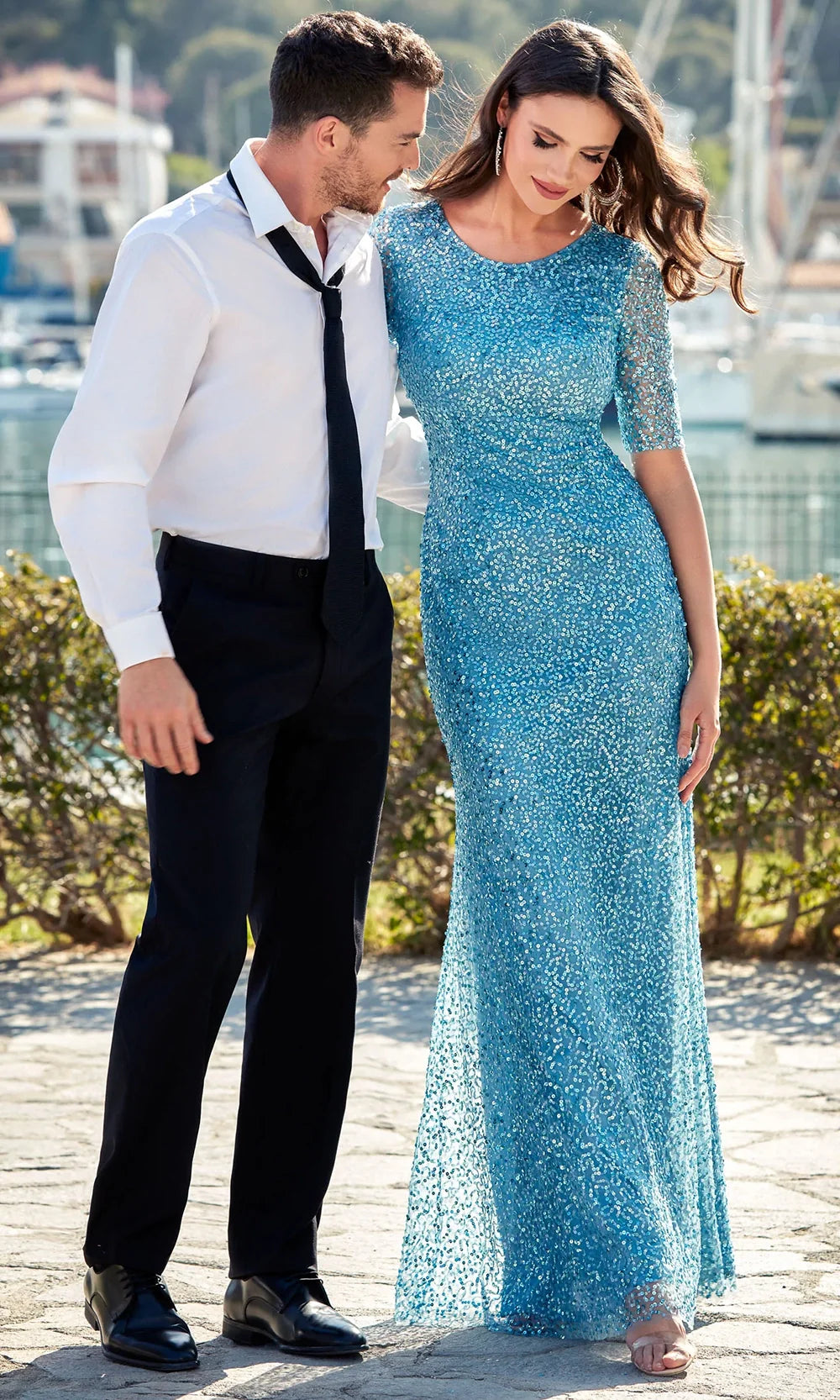 Alyce Paris 27600 - Sequin Tulle Short Sleeve Dress Formal Gowns