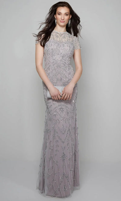 Alyce Paris 27607 - Short Sleeve Beaded Overlay Gown Mother of the Bride Dresses