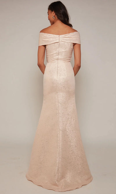 Alyce Paris 27613 - Jacquard Short Sleeve Twisted Gown Formal Gowns