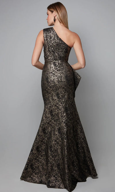 Alyce Paris 27620 - Asymmetric Textured Dress with Side Draped Mother of the Bride Dresses