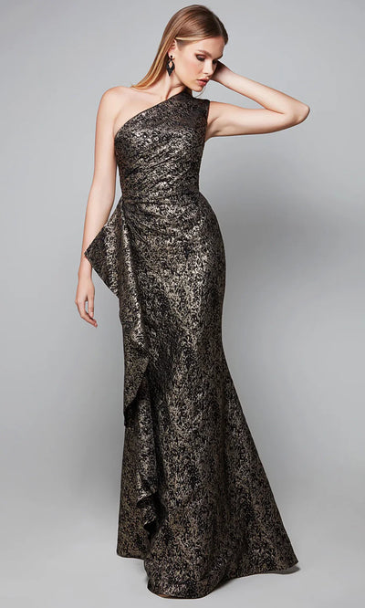 Alyce Paris 27620 - Asymmetric Textured Dress with Side Draped Mother of the Bride Dresses