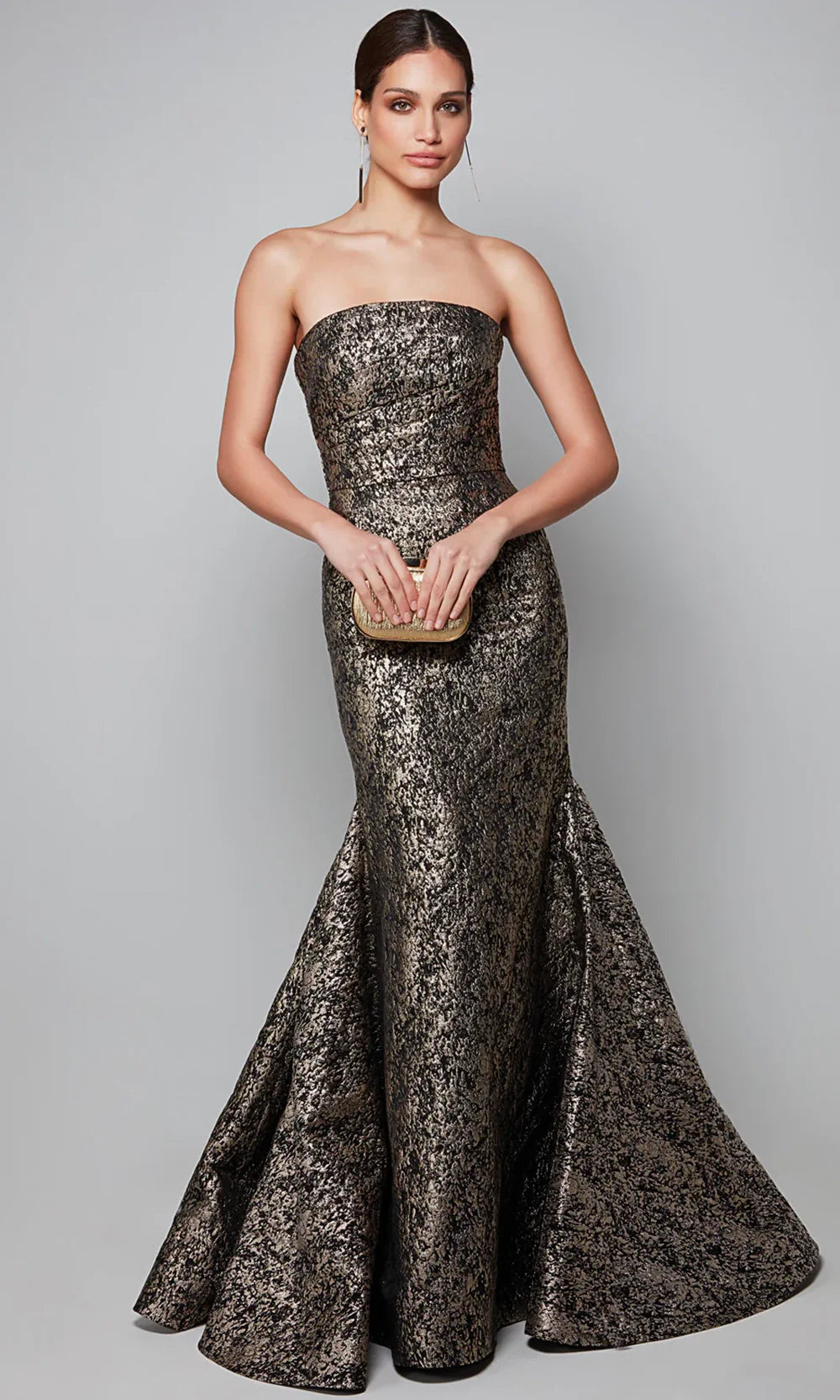 Alyce Paris 27621 - Textured Bodice Strapless Long Evening Dress Formal Gowns