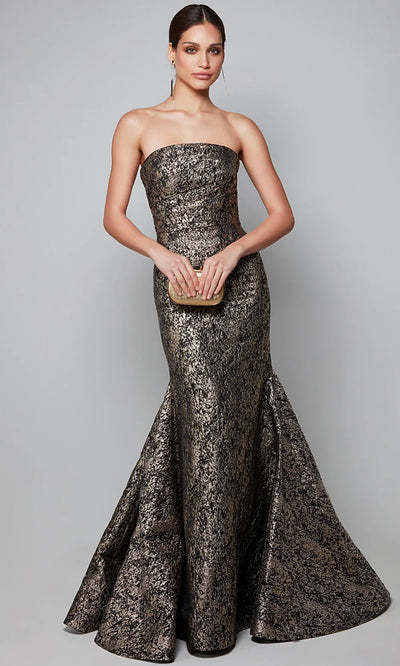 Alyce Paris 27621 - Textured Bodice Strapless Long Evening Dress Formal Gowns